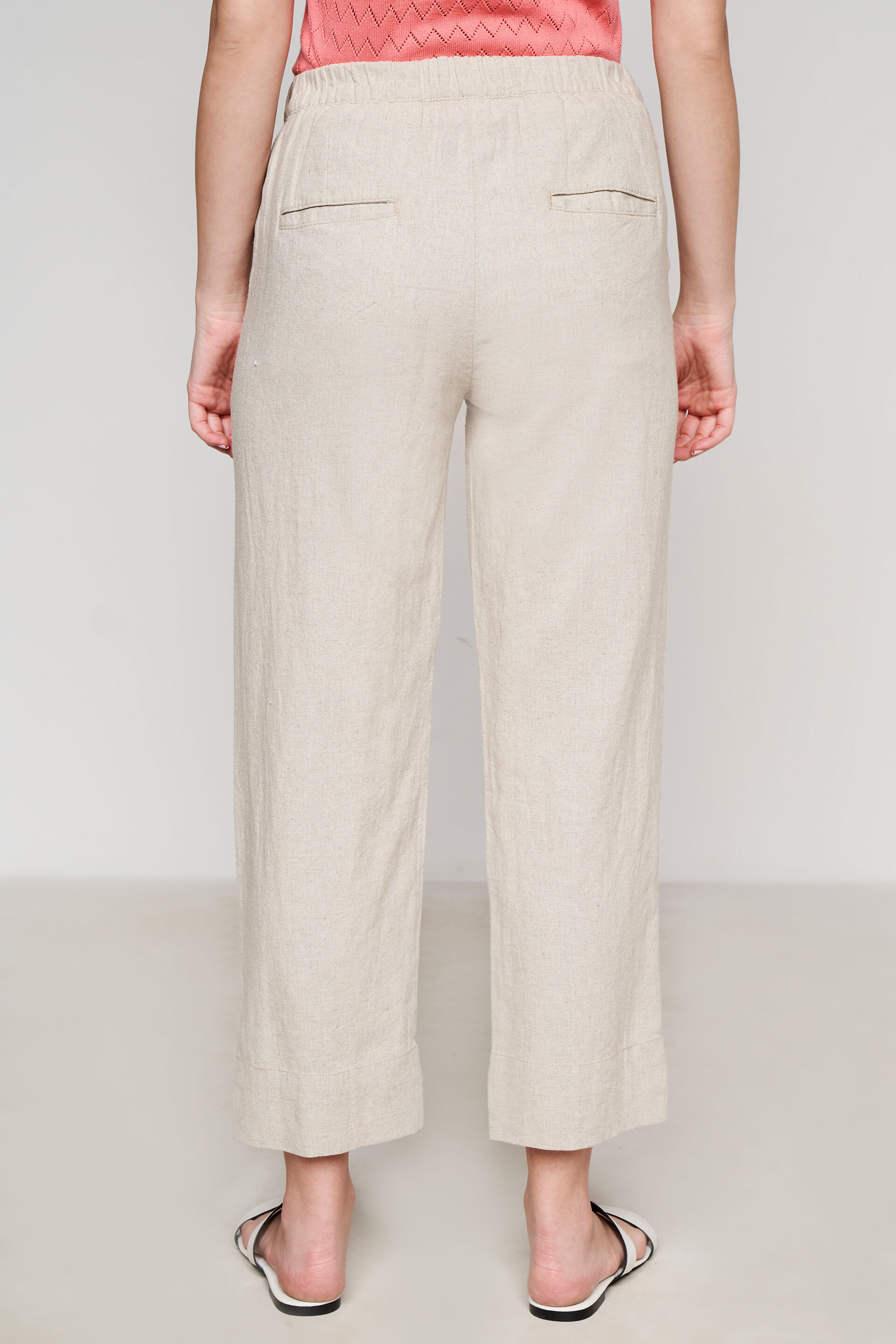 Natural Linen Straight-Fit Trouser, Natural, image 4